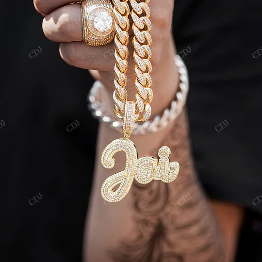 Full Ice Out Hip Hop Style Custom Name Latter Pendant For Rapper hip hop jewelry CustomDiamJewel