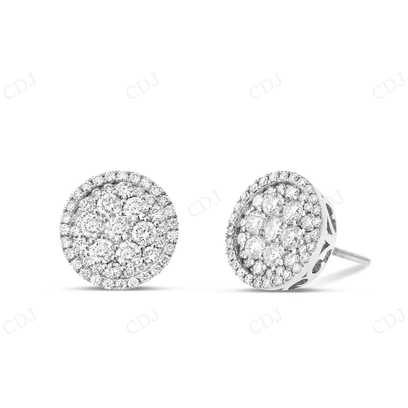 2.0 CT Diamond Circle Cluster Stud Earrings Stud earrings CustomDiamJewel
