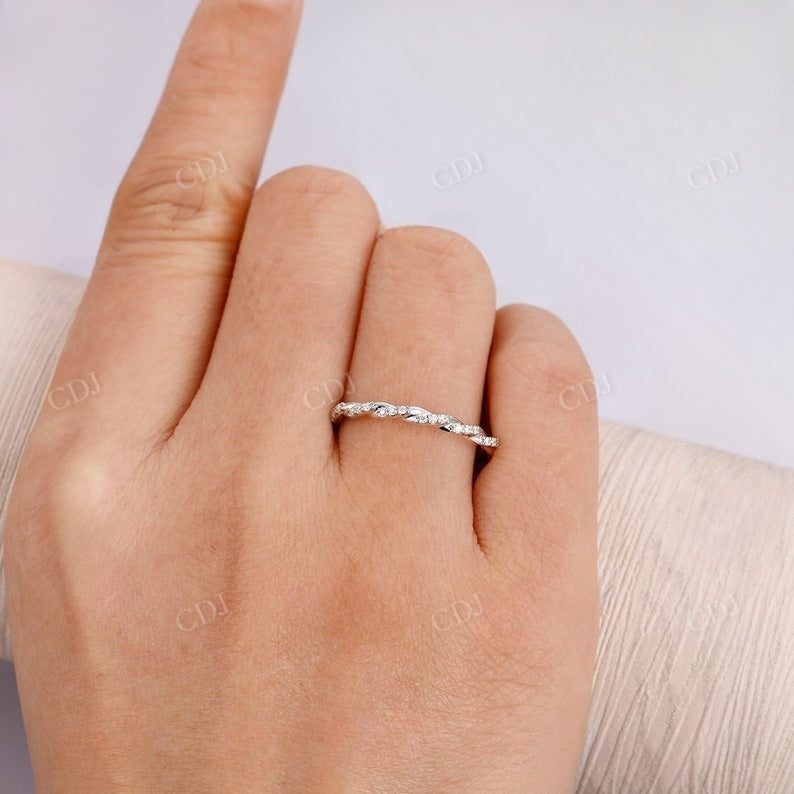 0.09CTW Lab Grown Diamond Twisted Wedding Band customdiamjewel
