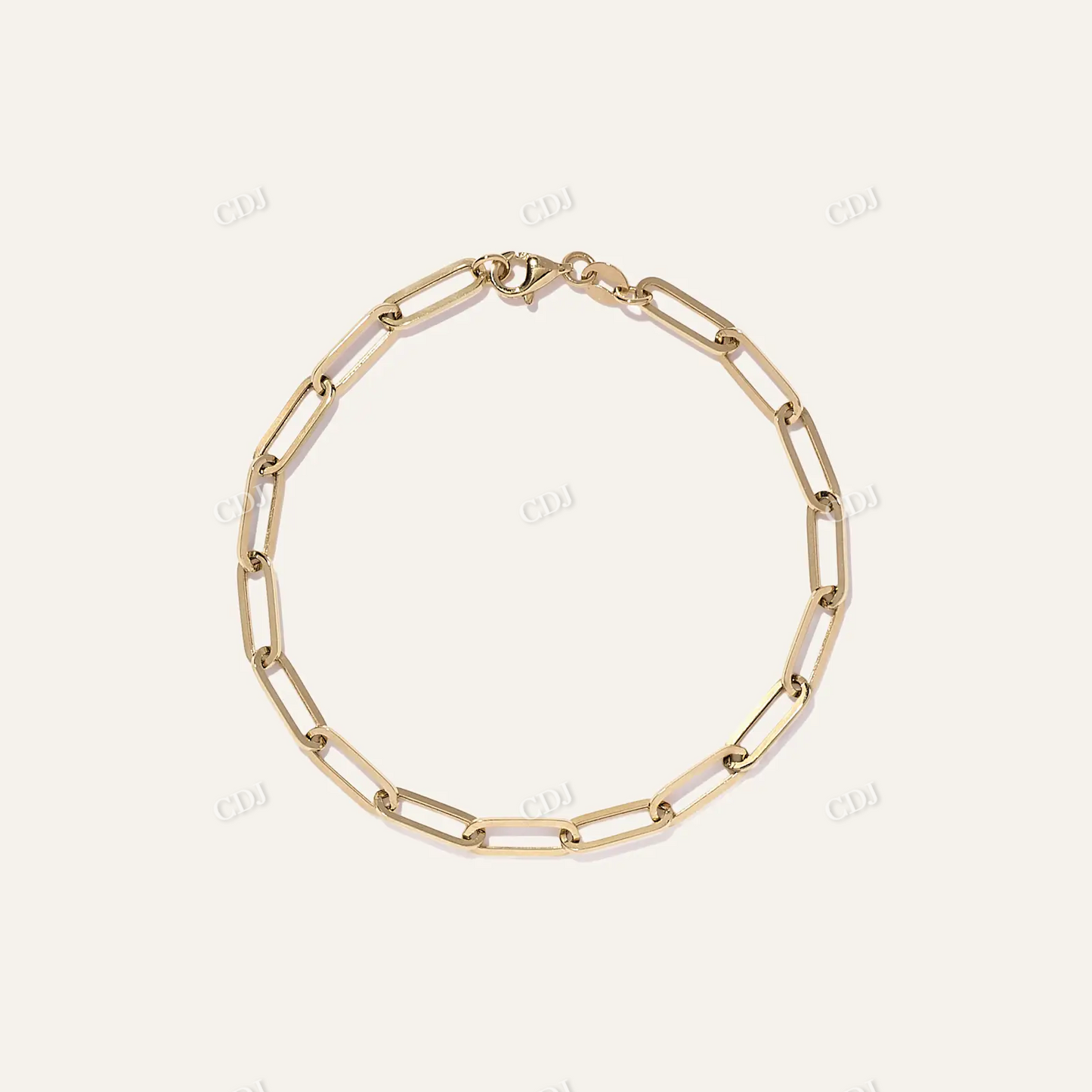 Yellow Gold Large Paperclip Chain Bracelet hip hop jewelry CustomDiamJewel