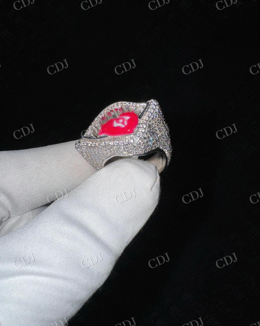 Hip Hop Round Moissanite Diamond Ring hip hop jewelry CustomDiamJewel