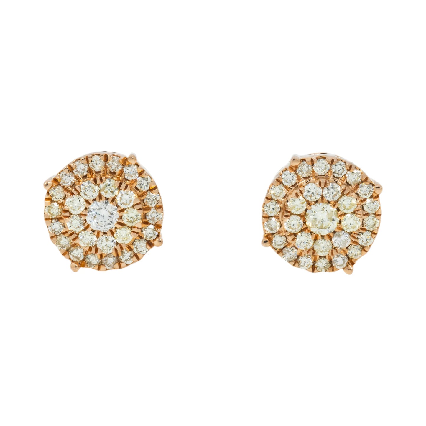 Lab Grown Diamond Cluster Stud Earrings in Gold hip hop jewelry customdiamjewel