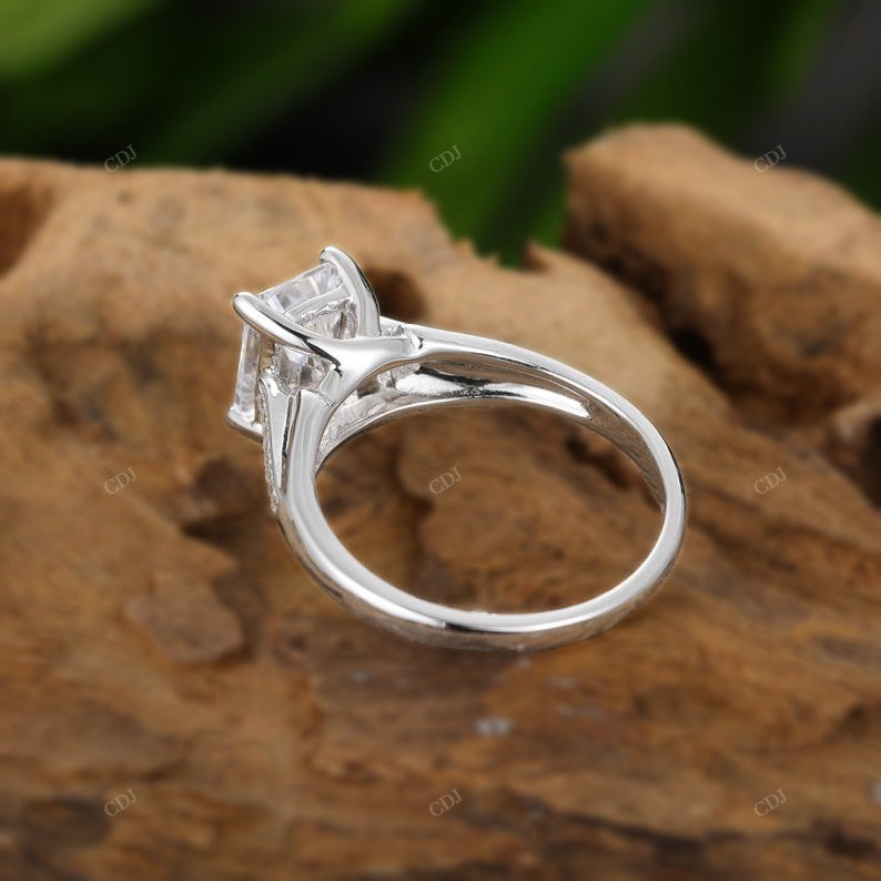 Radiant Lab-Grown Diamond Silver Ring