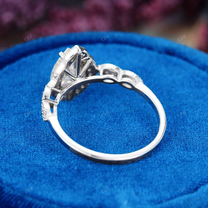 Lab-Grown Diamond Pear Cut Halo Ring