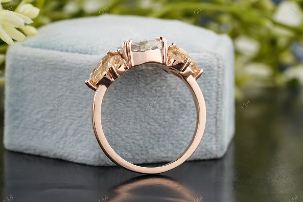 Floral Marquise Side Stone Moissanite Ring customdiamjewel