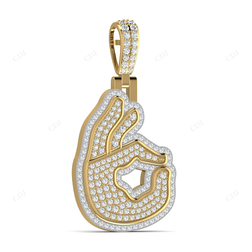 Hip Hop Hand Sign Moissanite iced out Custom pendant hip hop jewelry CustomDiamJewel