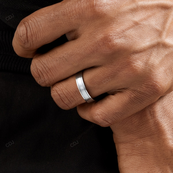 Princess Cut Flush Setting CVD Diamond Wedding Band