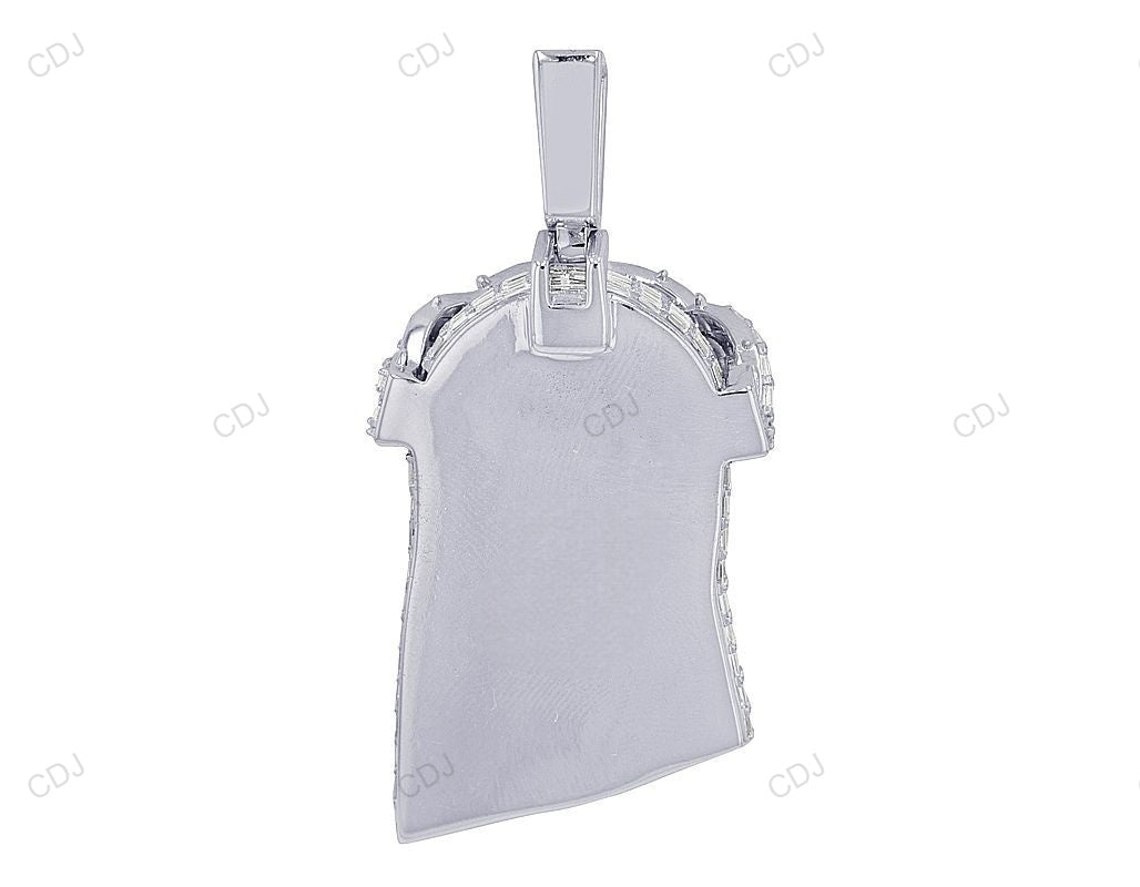 White Gold Baguette Cut CVD Diamond Jesus Pendant hip hop jewelry CustomDiamJewel