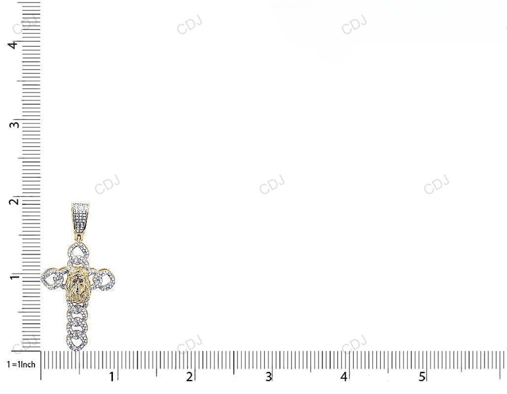 Two-Tone Lab Grown Diamond Jesus Head Cuban Style Pendant hip hop jewelry CustomDiamJewel