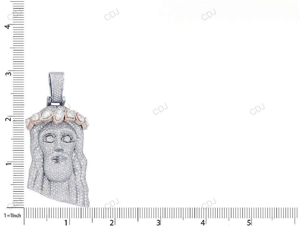 Two-Tone Lab Grown Diamond Iced Out Jesus Pendant hip hop jewelry CustomDiamJewel