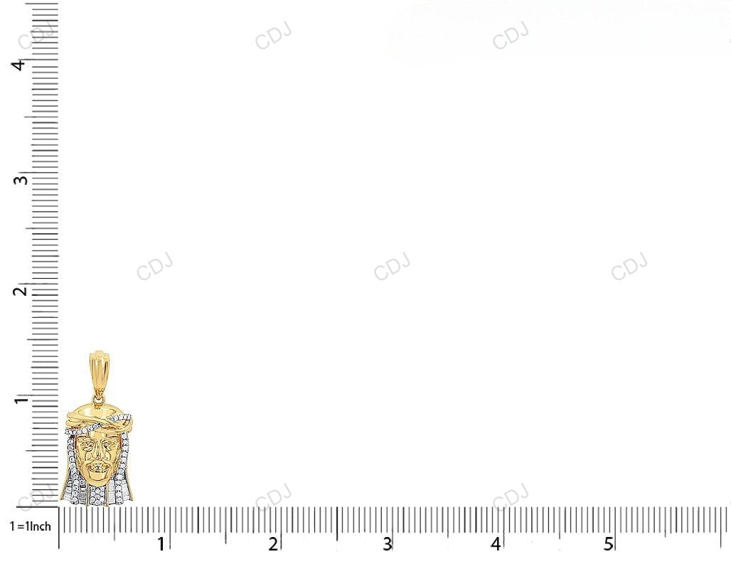 10K Yellow Gold CVD Jesus Head Diamond Pendant hip hop jewelry CustomDiamJewel