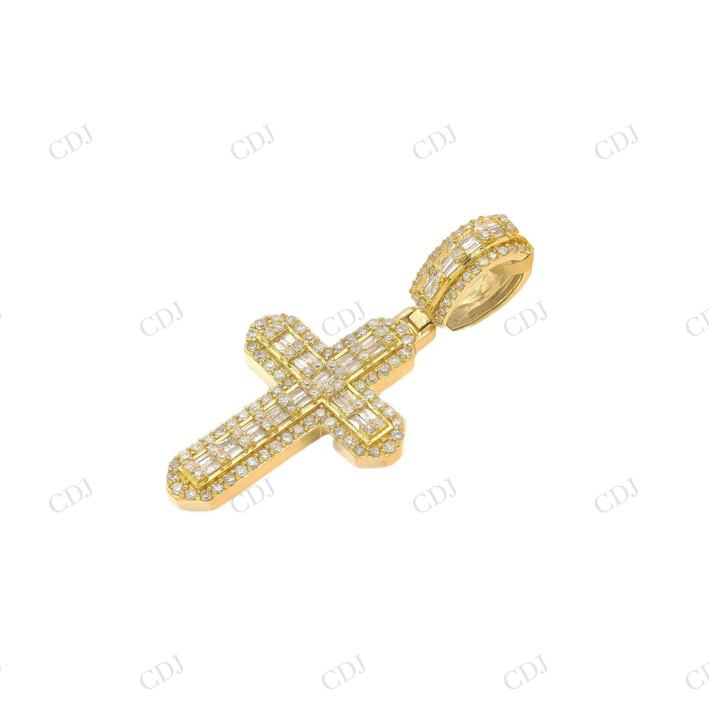 925 Sterling Silver Moissanite Baguette Iced Out Cross Pendant Hip Hop Pendent customdiamjewel