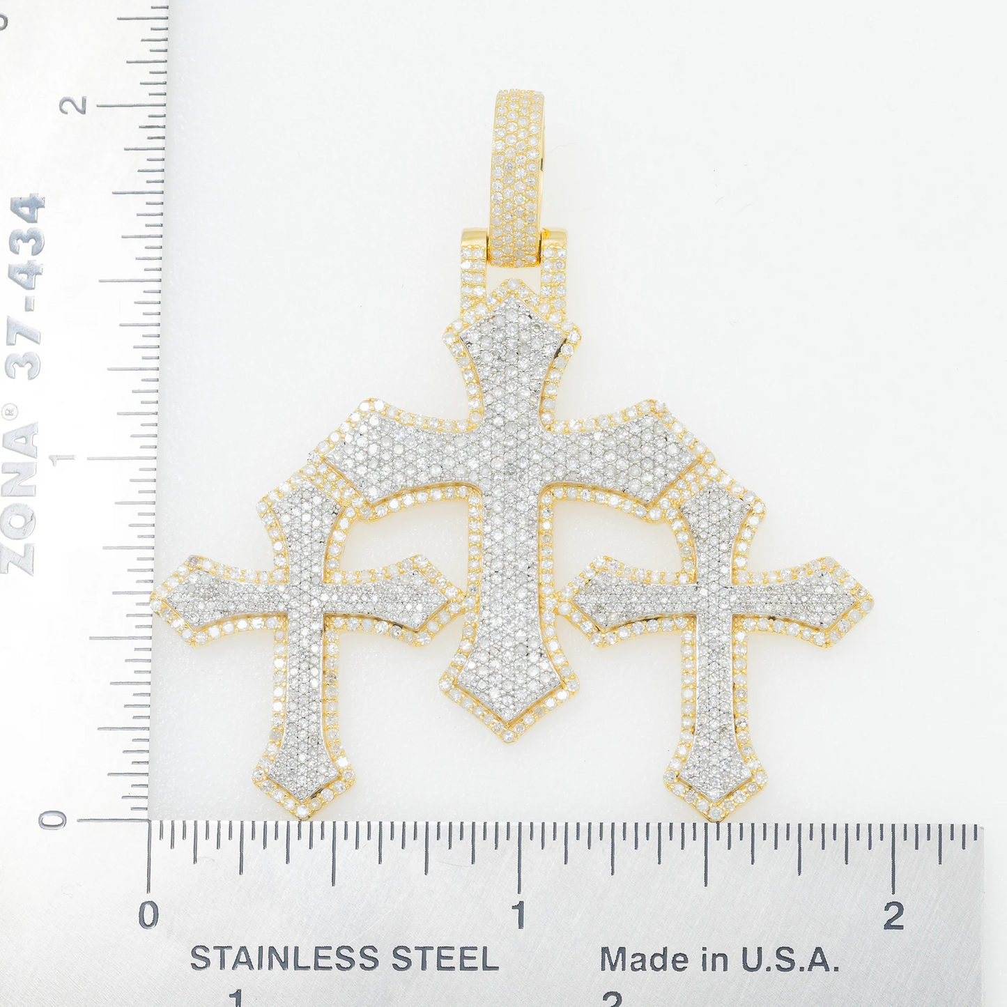 925 Silver Luxury Three Cross Hip Hop Moissanite Diamond Religious Pendant Hip Hop Pendent customdiamjewel