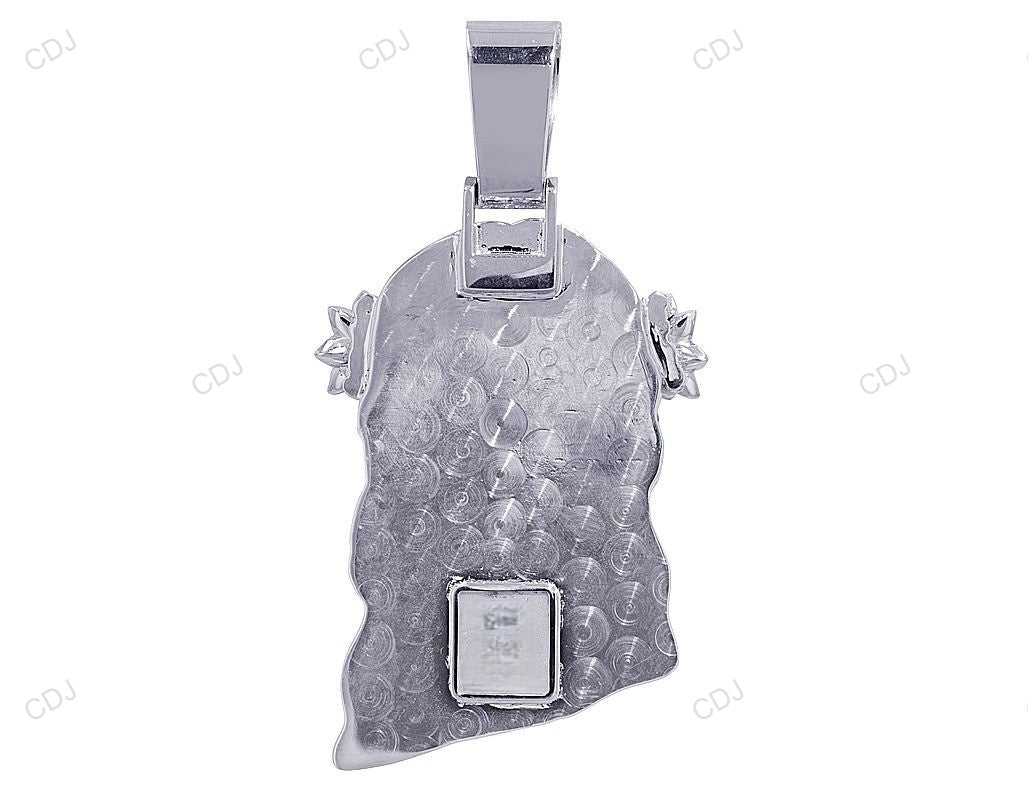 Iced Out White Gold CVD Multi Sapphire Diamond Jesus Pendant hip hop jewelry CustomDiamJewel