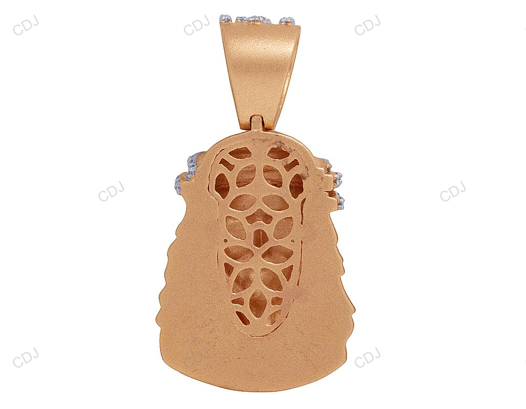 0.55 CTW Rose Gold Jesus Matte Lab Grown Diamond Pendant hip hop jewelry CustomDiamJewel
