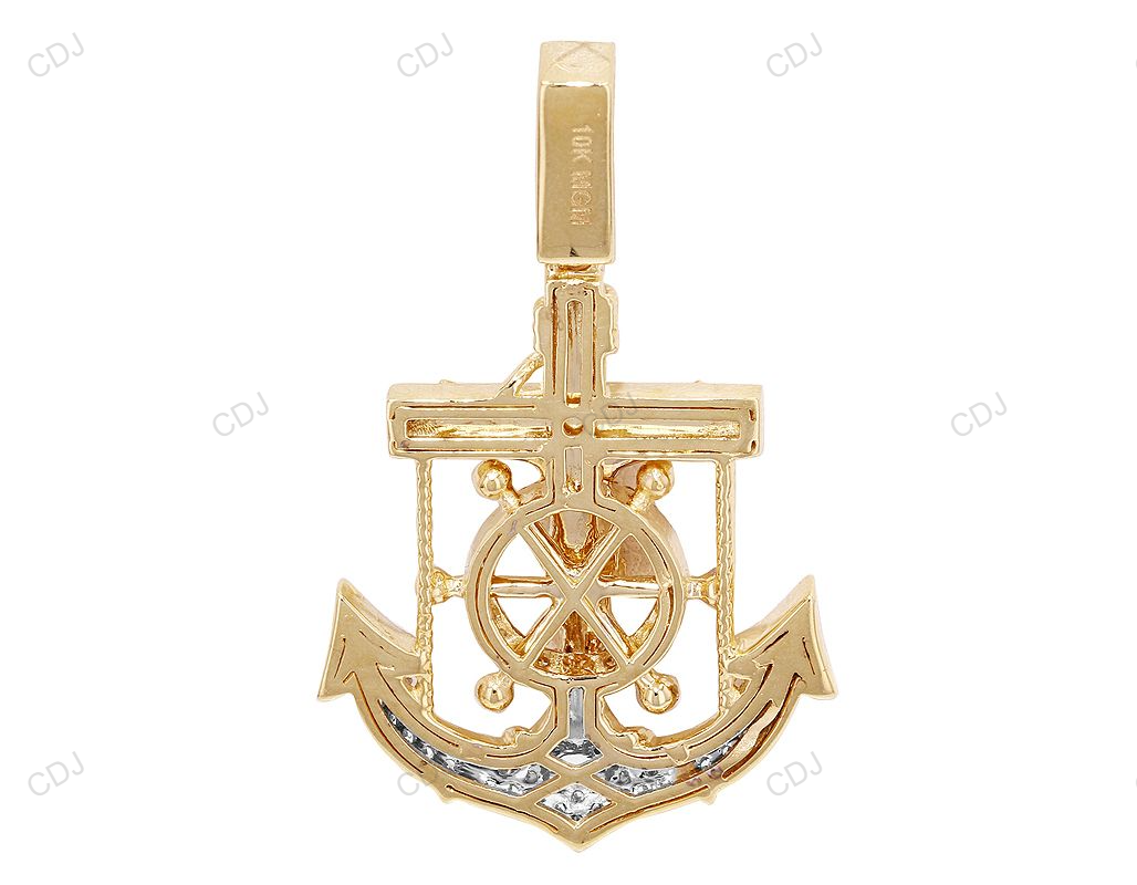 Anchor Lab Grown Diamond Tow-Tone Jesus Pendant hip hop jewelry CustomDiamJewel