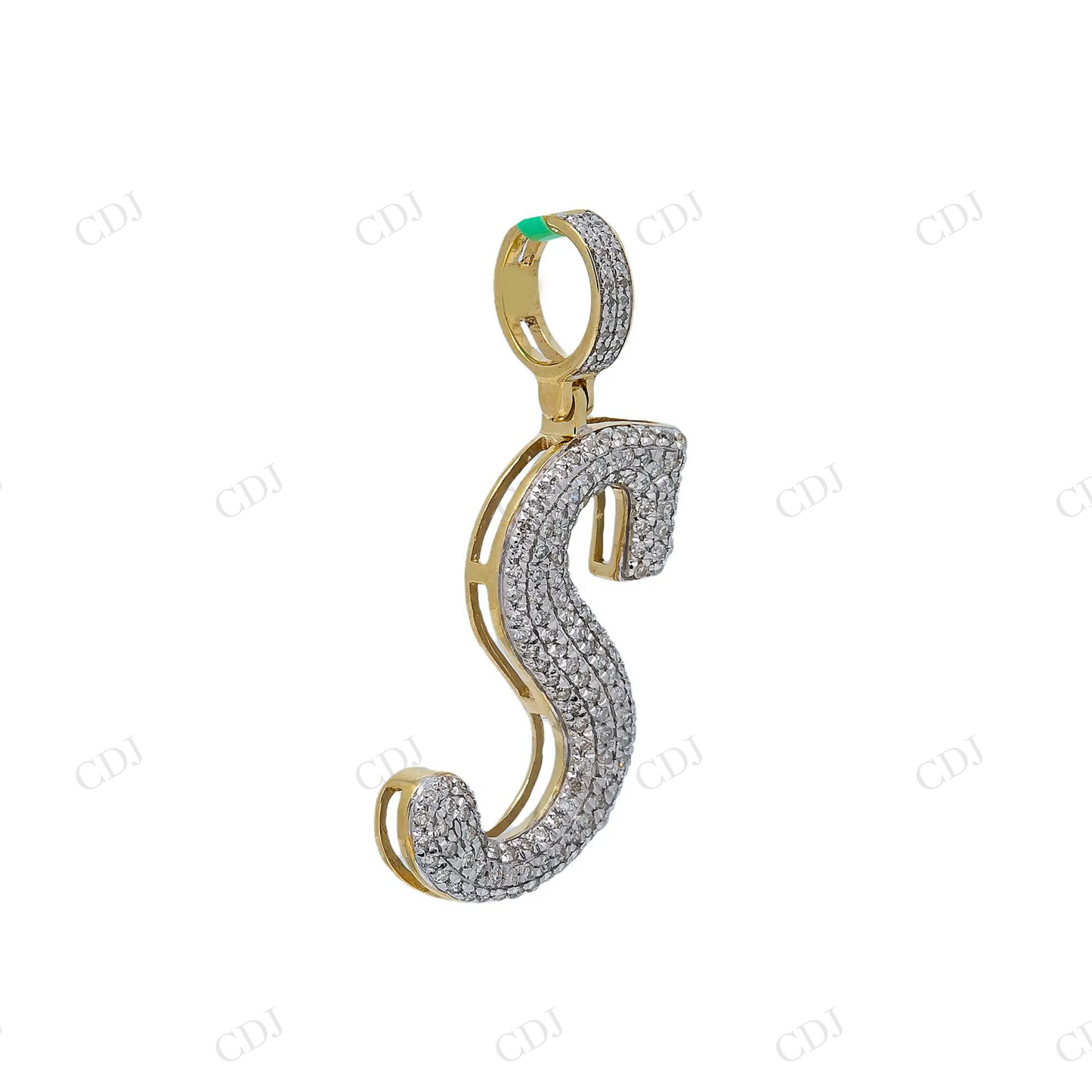 1.38 CTW Iced Out Letter S 925 Sterling Silver Moissanite Pendant Hip Hop Pendent customdiamjewel