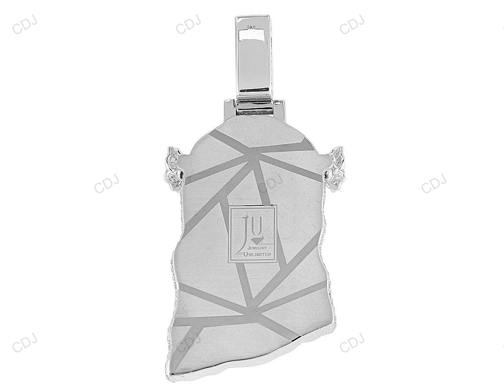 Crown Of Rose Lab Grown Diamond Gold Jesus Head Pendant hip hop jewelry CustomDiamJewel