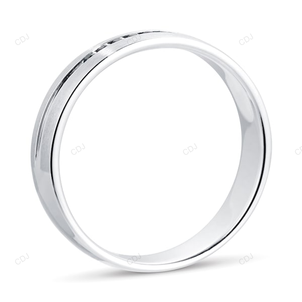 Black Onyx CVD Diamond White Gold Wedding Band