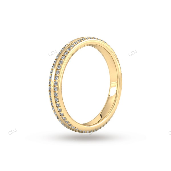 Yellow Gold Lab Grown Diamond Minimalist Wedding Band