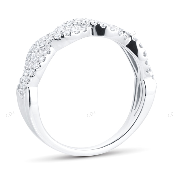 White Gold Lab Grown Diamond Wedding Band For Daily Wear