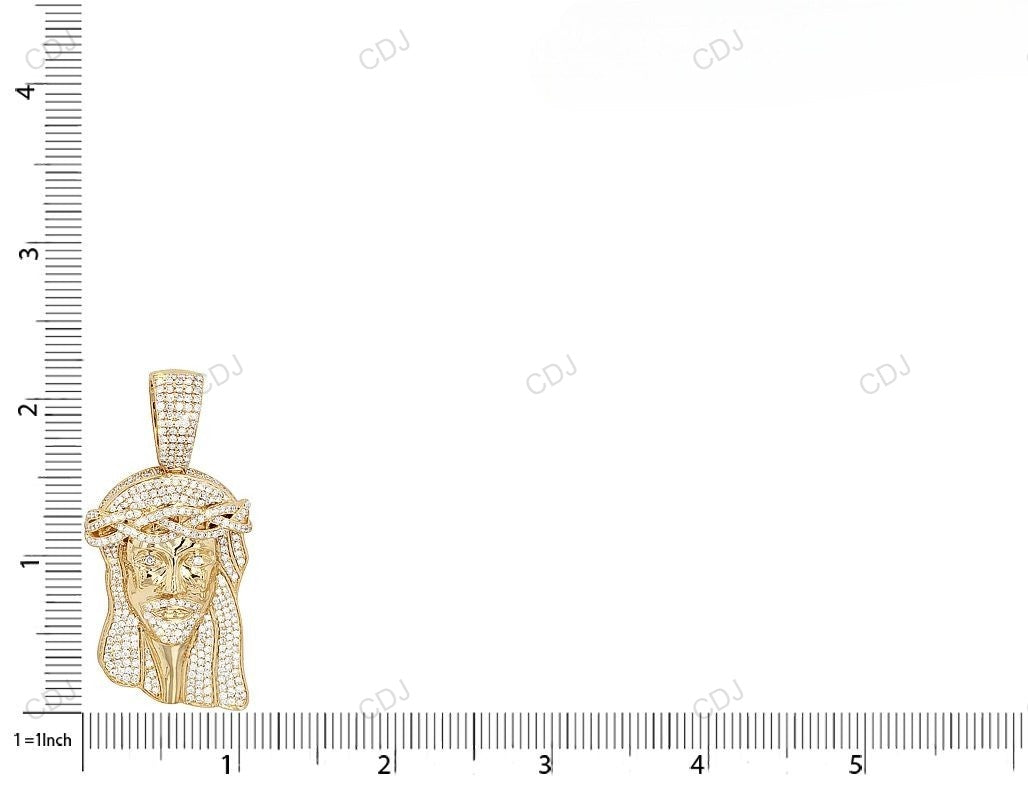 Lab Grown Diamond Gold Jesus Iced Out Handmade Pendant hip hop jewelry CustomDiamJewel