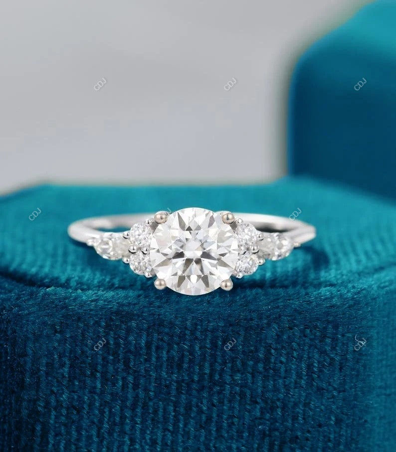 2.00 CTW Round Cut Lab-Grown Diamond Cluster Ring
