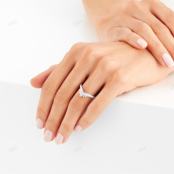 Handmade Lab Created Diamond Solid Gold Wedding Band
