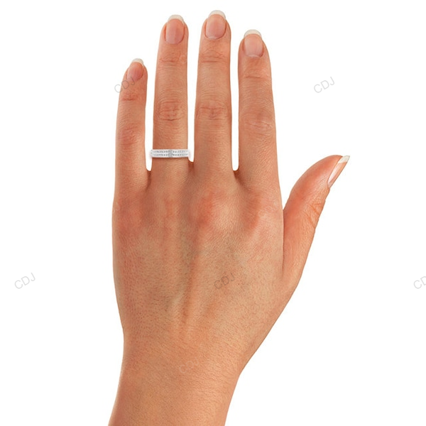 Luxury Lab Grown Diamond Wedding Band in White Gold