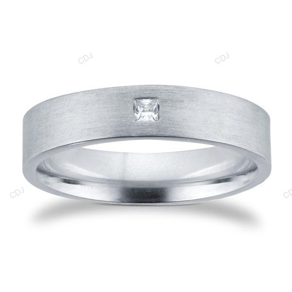 Yellow Gold Flush Setting CVD Diamond Wedding Band