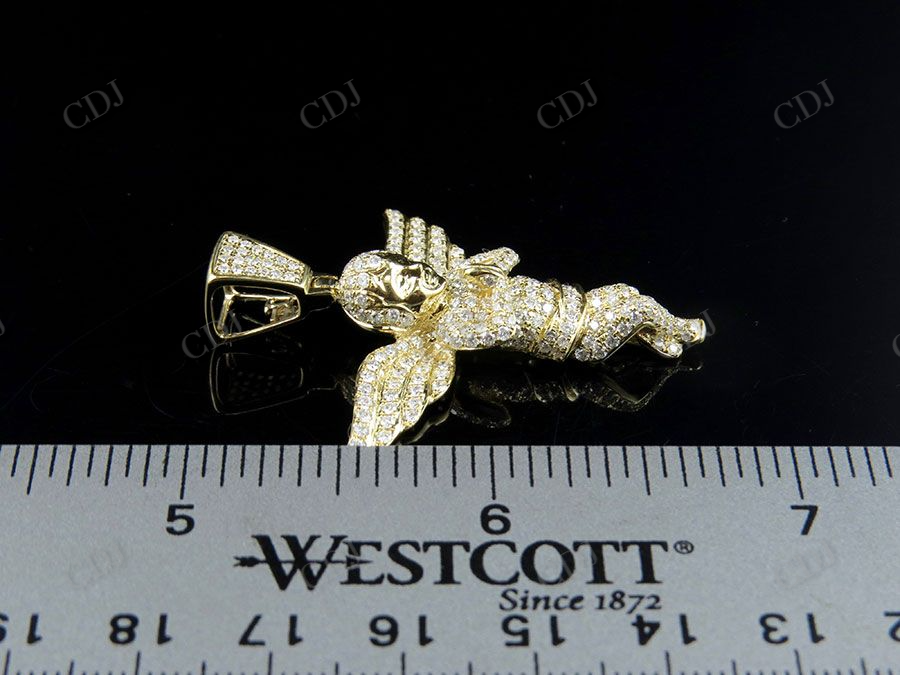 Sterling Silver Moissanite Iced Out Diamond Angel Pendant Hip Hop Pendent CustomDiamJewel