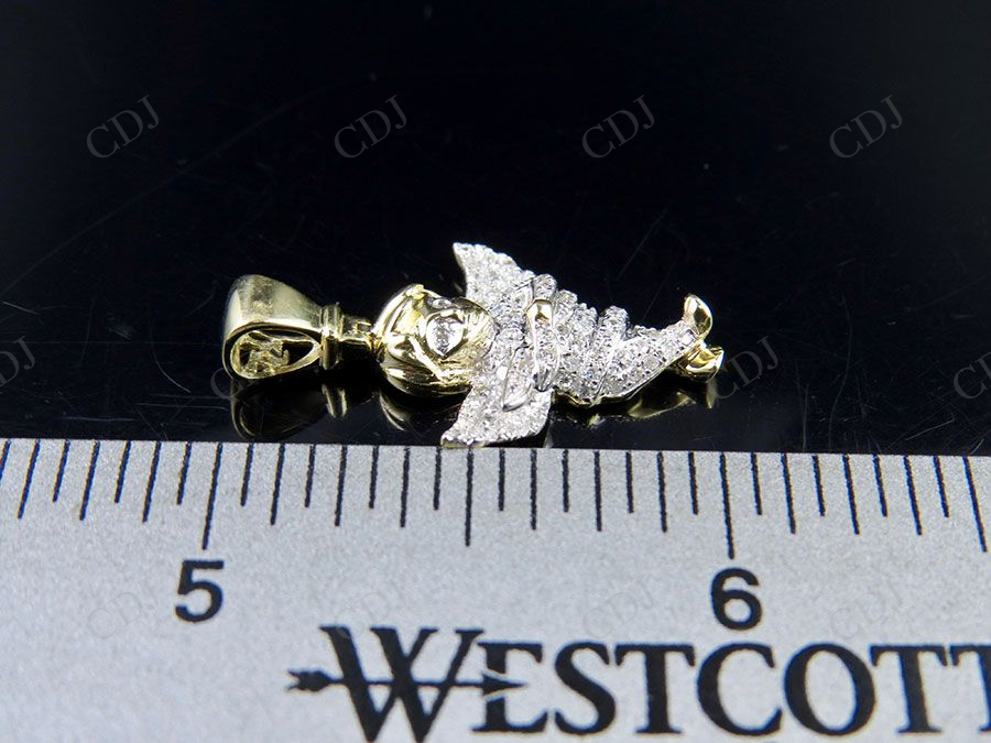 Iced Out VVS Moissanite Cherub Angel Charm Pendant Hip Hop Pendent CustomDiamJewel