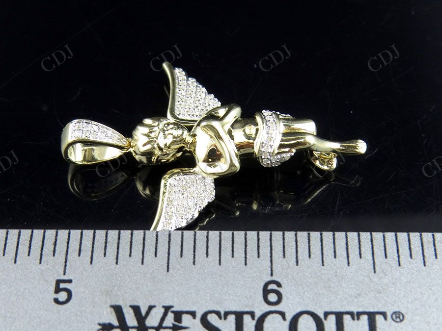 Sterling silver Moissanite Praying Angel Diamond Pendant Charm Hip Hop Pendent CustomDiamJewel
