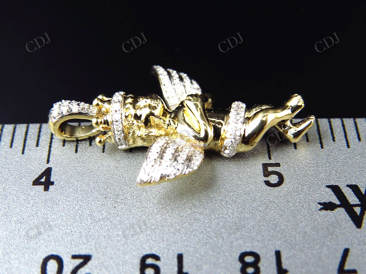 0.45 CTW VVS Moissanite Crowned Angel Pendant Hip Hop Pendent CustomDiamJewel