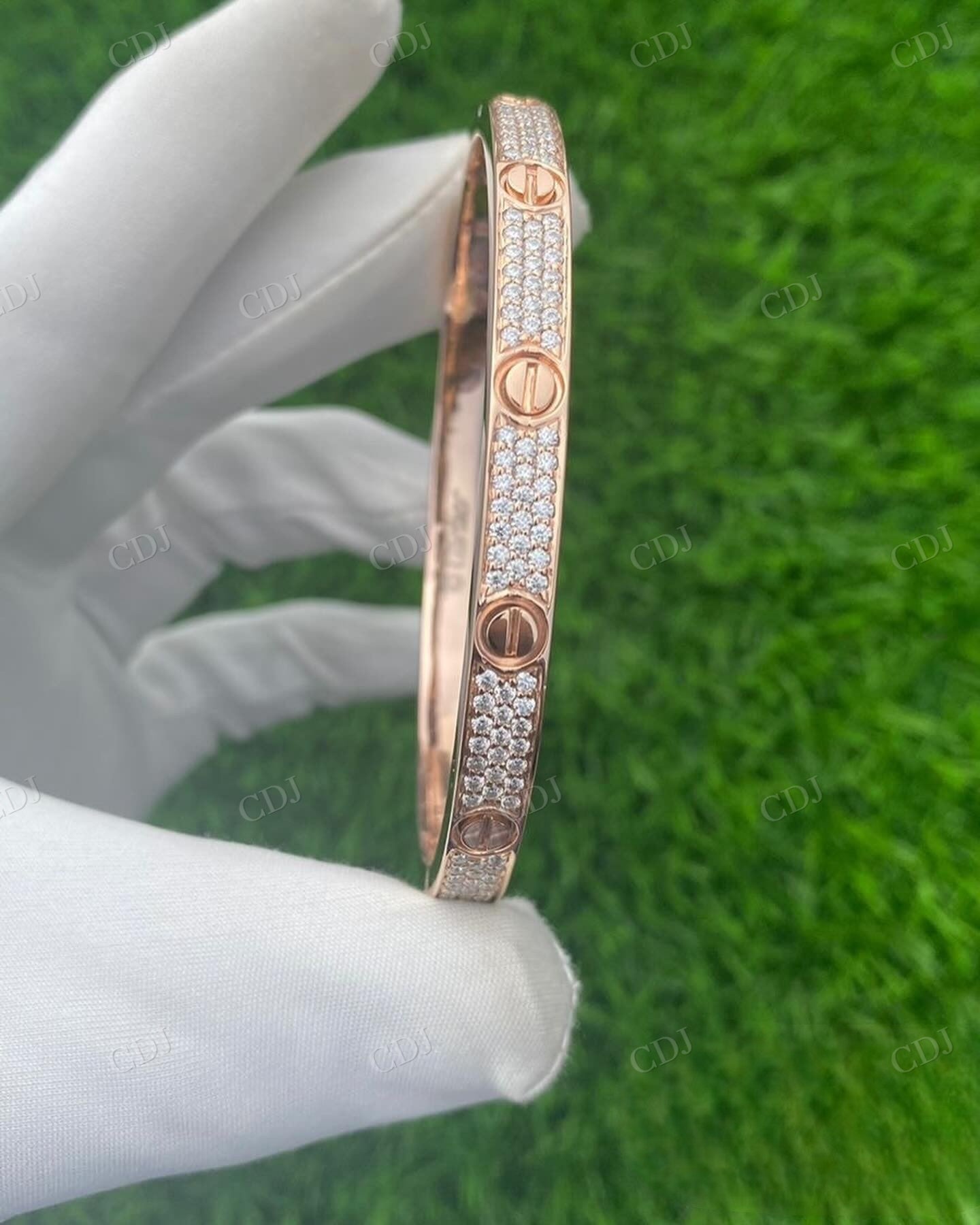 18K Gold Rose White Cartier Bracelet hip hop jewelry CustomDiamJewel