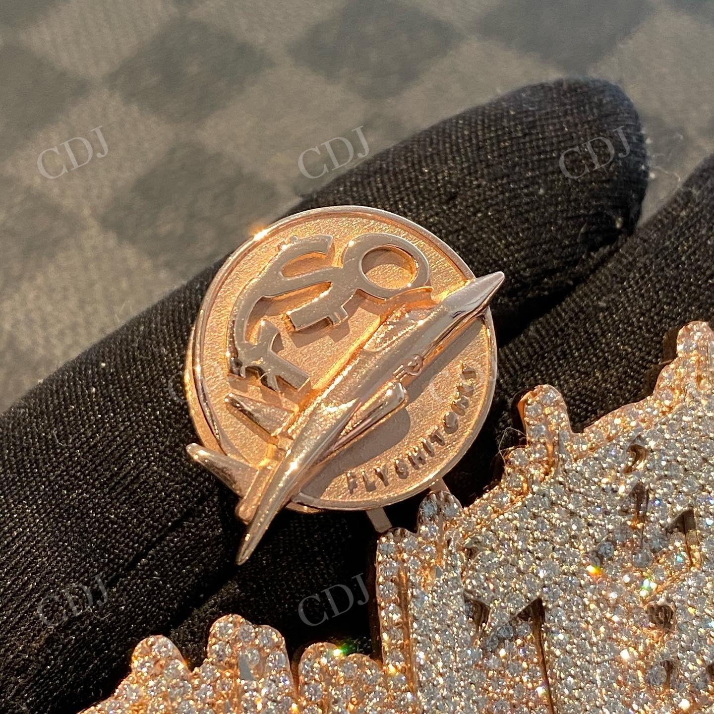 Hip Hop SWIFT Letter Iced Out Sterling Silver Moissanite Pendant customdiamjewel