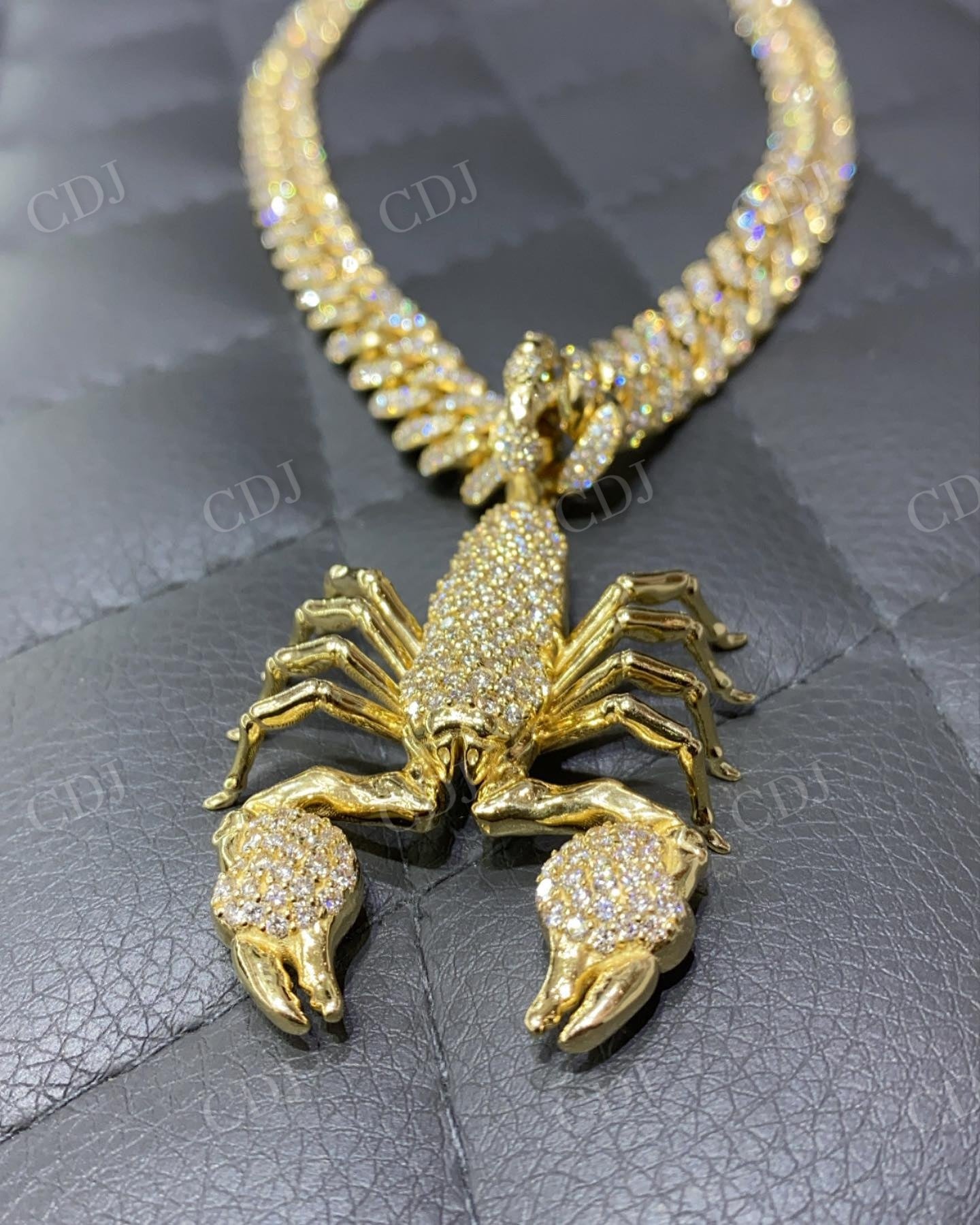 Scorpion Insect Pendant Yellow Gold plated Diamond Gift for Him hip hop jewelry customdiamjewel