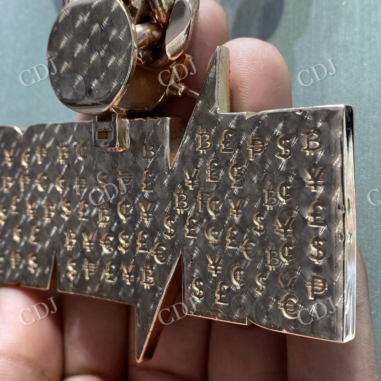 Iced Out Diamond DINERO Custom Name Big Pendant customdiamjewel