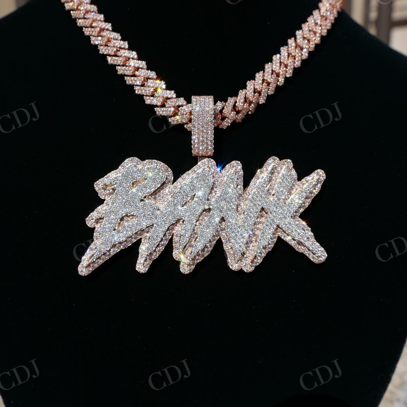 Bank letter Moissanite Diamond Sterling Silver Gold Plated Hip Hop Pendant customdiamjewel