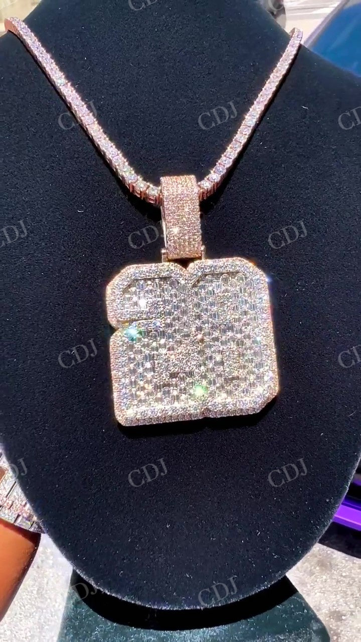 Iced Out 28 Number Stainless Steel VVS Moissanite Hip Hop Pendant customdiamjewel