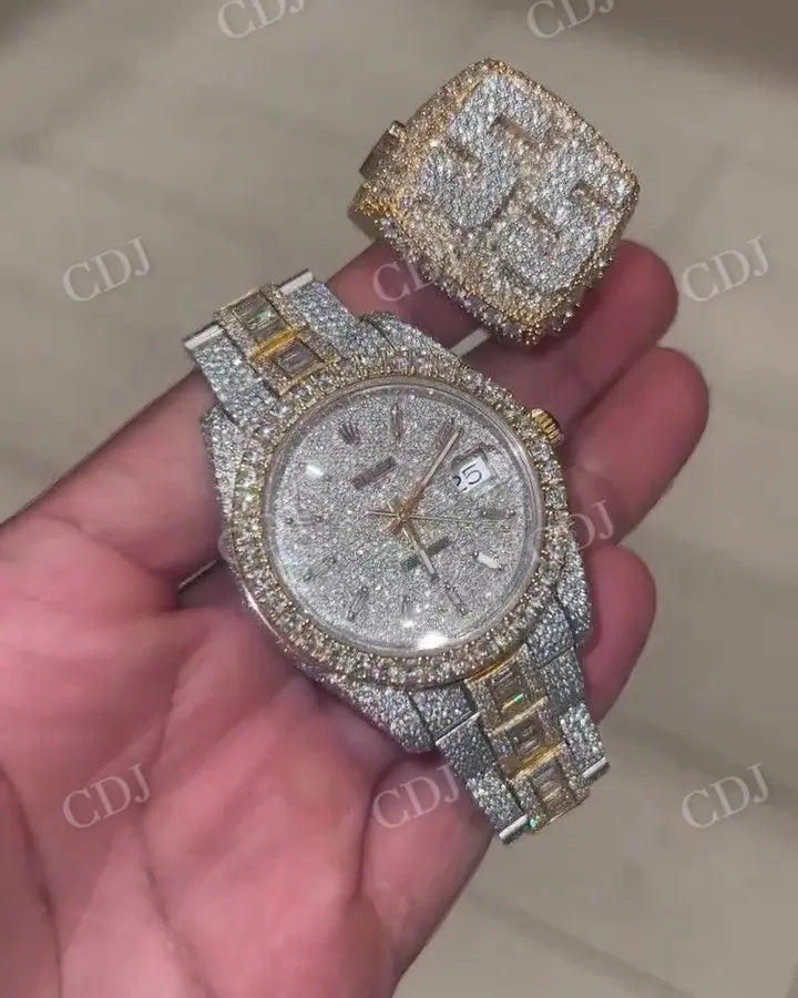 55 Number Iced Out Vvs Diamond Hip Hop 3d Rappers Ring Jewelry customdiamjewel
