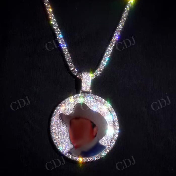 Custom Moissanite Iced Out Picture Photo Pendant Hip Hop Jewelry customdiamjewel