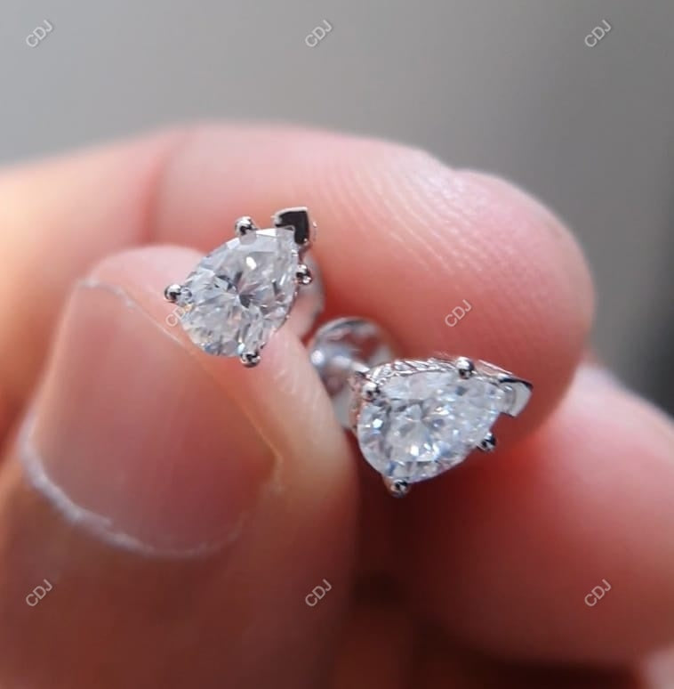 1.00 CTW Pear Cut lab-Grown Solitaire Stud Earrings