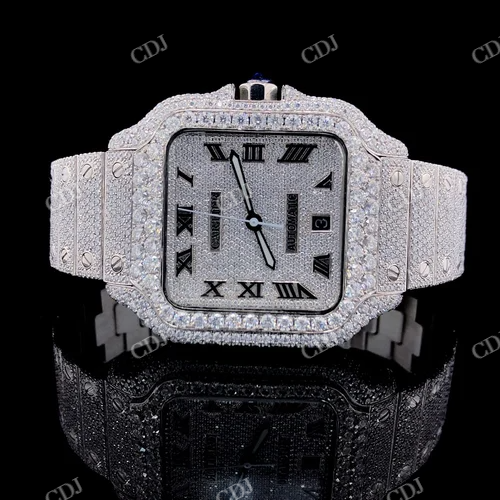 Wholesale Men's Hip-Hop Yellow Gold Plated Luxury Watch customdiamjewel
