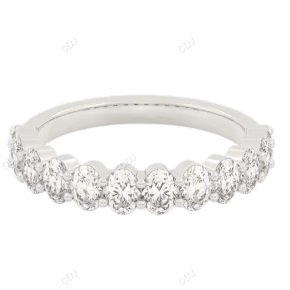 0.92 CTW 14K White Gold Oval Cut Lab-Grown Half Eternity Band