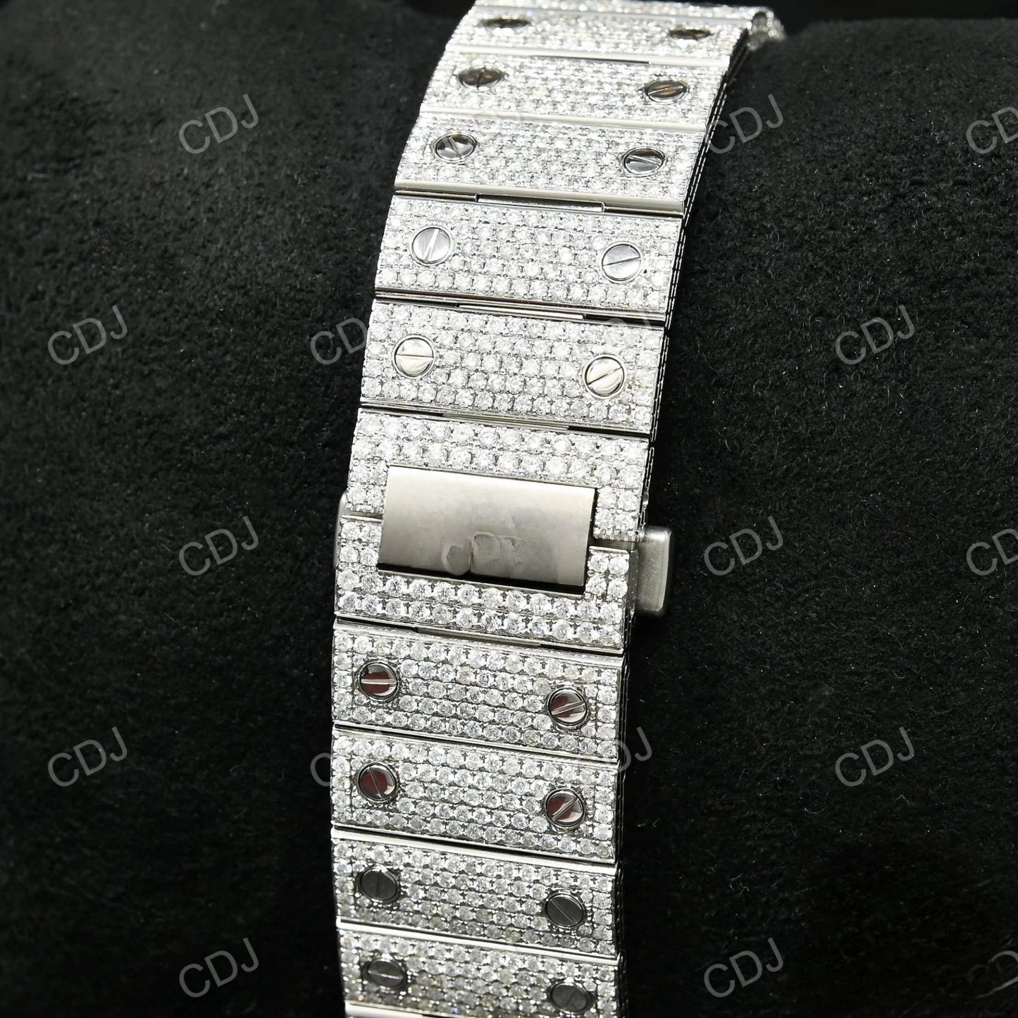 Cartier Santos Roman Digit Watch customdiamjewel