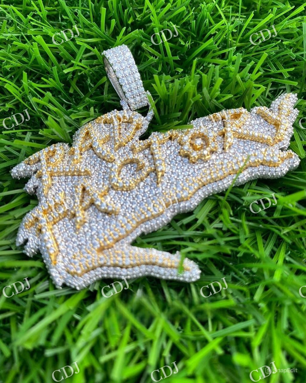 10K Yellow Gold RAD FACTORY Men's Pendant hip hop jewelry customdiamjewel