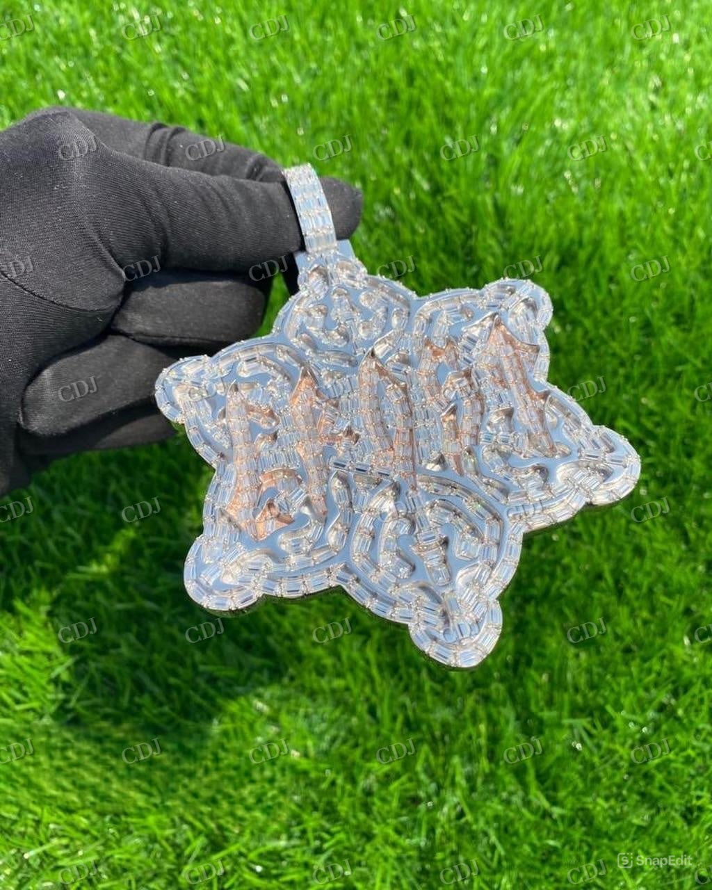 luxurious Hip Hop Rose Gold Plated Star Pendant hip hop jewelry CustomDiamJewel