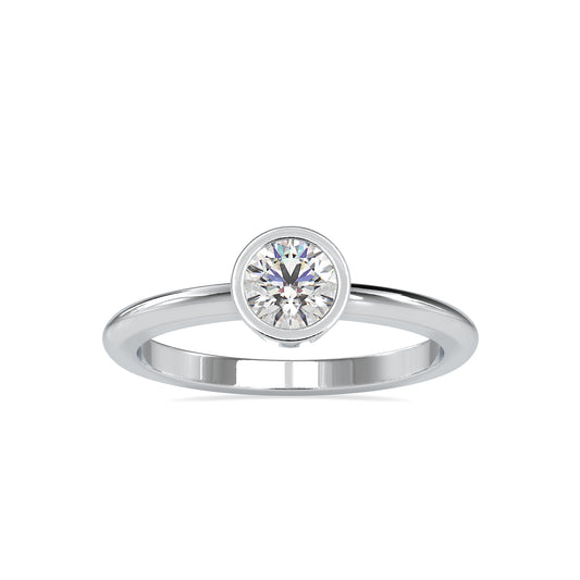 Bezel Setting 0.54CT Round Solitaire Diamond Ring  customdiamjewel 10KT White Gold VVS-EF