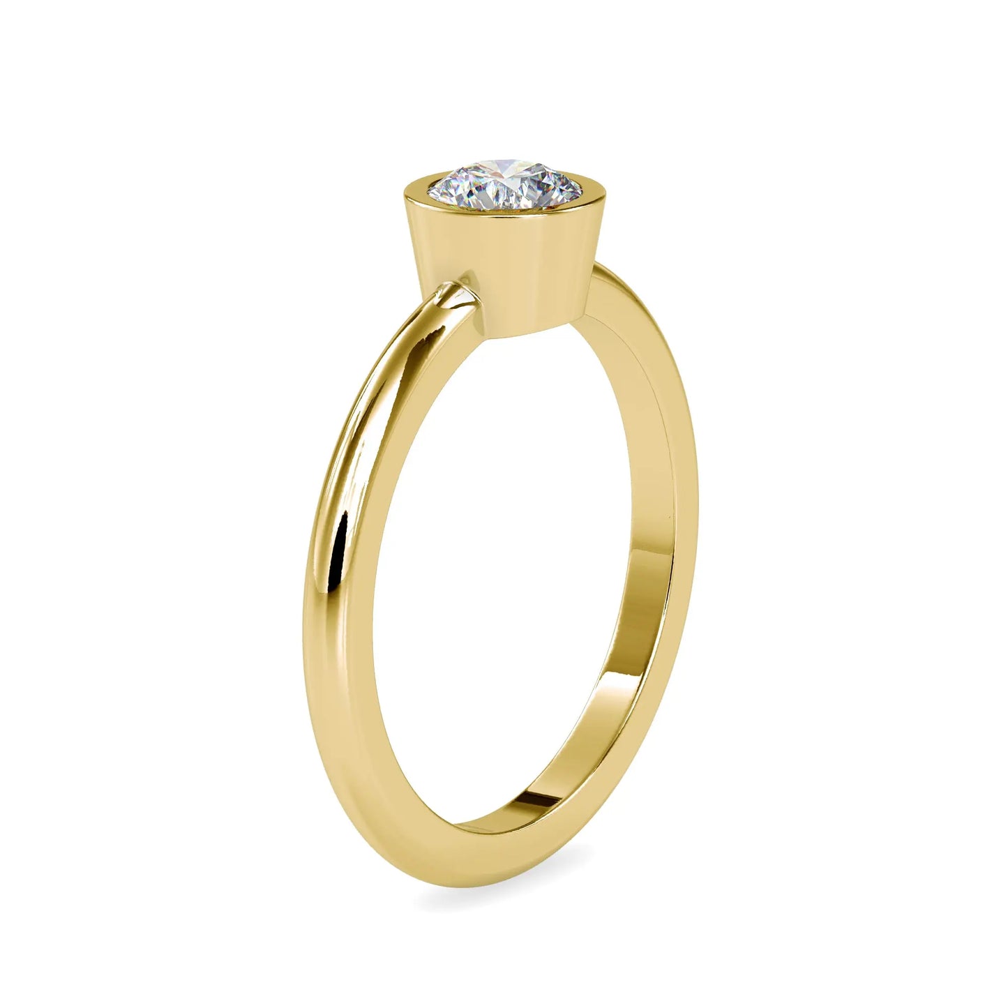 Bezel Setting 0.54CT Round Solitaire Diamond Ring customdiamjewel